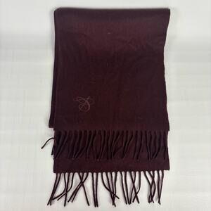 Canali Scarf Made in Italy Burgundy Wool Angora 68" x 11"